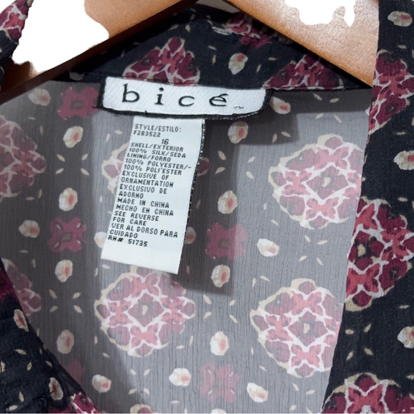 Bice Womens Sheer Silk Shirt with Rhinestones - Picture 3 of 7